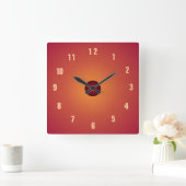 Carrée Horloge orange brûlée> Horloge de cuisine (Maison)
