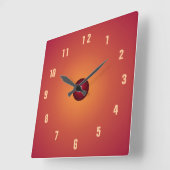Carrée Horloge orange brûlée> Horloge de cuisine (Angle)