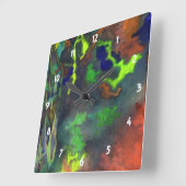 Carrée Horloge orange de coutume de fusion (Angle)