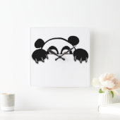 Carrée Horloge Panda (Maison)