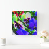 Carrée Horloge Pansy Art Wall (Maison)