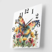 Carrée Horloge Papillon (Angle)