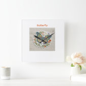 Carrée horloge papillon (Maison)