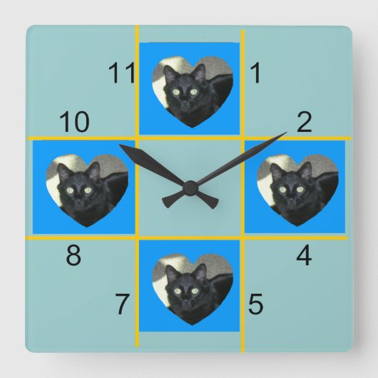 Carrée Horloge - Patchwork pour animaux (Recto)