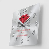 Carrée Horloge personnalisable du 40e anniversaire de Rub (Angle)