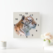 Carrée Horloge personnalisable du tigre (Maison)