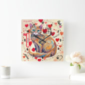 Carrée Horloge Personnalisable Pour Enfants (Maison)