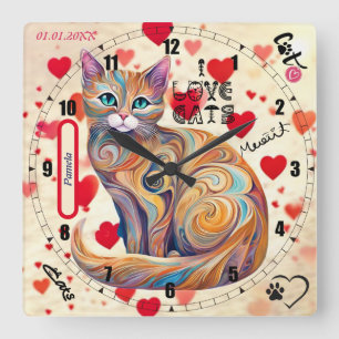 Carrée Horloge Personnalisable Pour Enfants