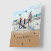 Carrée Horloge personnalisée avec photo et texte - Votre (Angle)