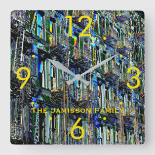 Carrée Horloge personnalisée moderne d'art de bruit de