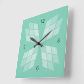 Carrée Horloge - Pétales de diamant (Angle)