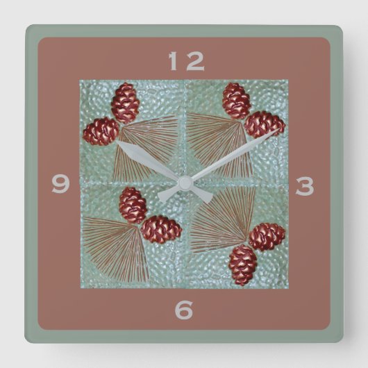 Carrée horloge Pinecone Carré Wall (Recto)