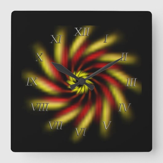 Carrée Horloge - Pinwheel en noir (Recto)