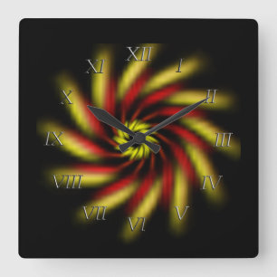 Carrée Horloge - Pinwheel en noir