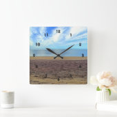 Carrée Horloge Plage & Sable Violet (Maison)