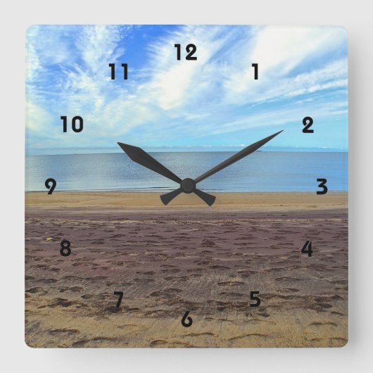 Carrée Horloge Plage & Sable Violet (Recto)