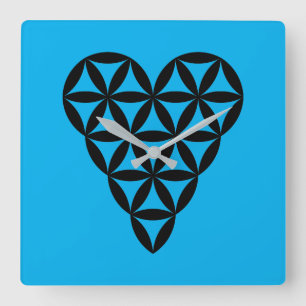 Carrée Horloge Premium - 'Coeur de vie' x1, Design, V-B.