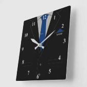 Carrée Horloge professionnelle personnalisée avec nom de  (Angle)