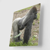 Carrée Horloge puissante de gorille (Angle)