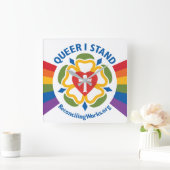 Carrée horloge "Queer I Stand" (Maison)