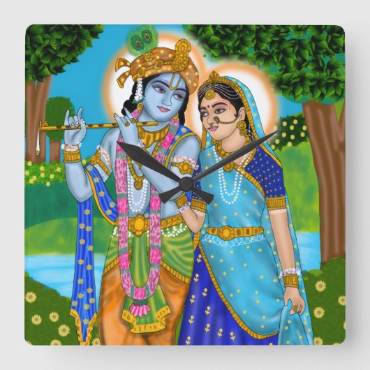 Carrée Horloge Radha Krishna (Recto)