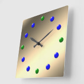 Carrée Horloge - Retro 60s Golden Metallic Face (Angle)