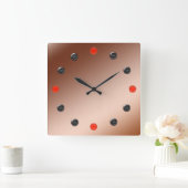 Carrée Horloge - Retro 60s visage métallique (Maison)