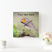 Carrée horloge Robin personnalisable ajouter votre propre (Maison)