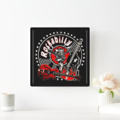 Carrée horloge rockabilly (Maison)