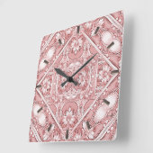 Carrée Horloge rose florale (Angle)