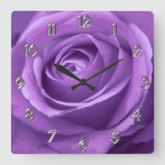 Carrée Horloge Rose violet et lavande (Recto)