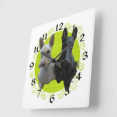 Carrée Horloge Scottish Terrier (Angle)