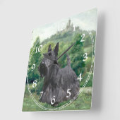 Carrée Horloge Scottish Terrier (Angle)