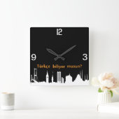 Carrée Horloge Skyline turque (Maison)