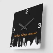 Carrée Horloge Skyline turque (Angle)