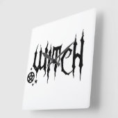 Carrée Horloge Sorcière Et Pentacle (Angle)