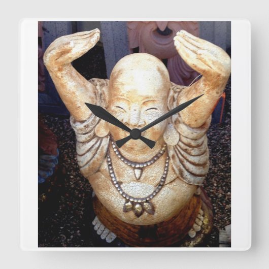 Carrée horloge souriante bouddha (Recto)