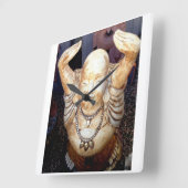 Carrée horloge souriante bouddha (Angle)