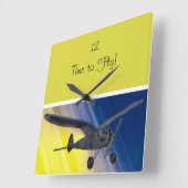 Carrée Horloge - spectre - avion modèle (Angle)