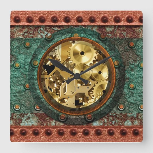 Carrée Horloge Steampunk 1B (Recto)