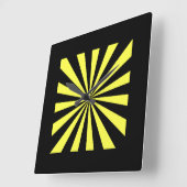 Carrée Horloge Stylisée Starburst. Style Art Déco. (Angle)