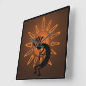 Carrée Horloge sud-ouest Kokopelli Sun Rustique (Angle)
