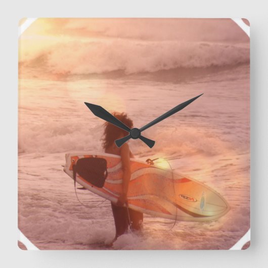 Carrée Horloge Surfer Girl (Recto)