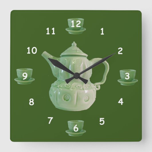 Carrée Horloge - temps de thé (Recto)