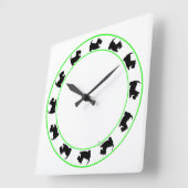 Carrée Horloge Terrier Écossais (Angle)