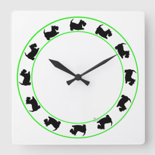 Carrée Horloge Terrier Écossais
