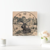 Carrée Horloge Terrier Écossais (Maison)
