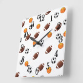 Carrée Horloge Thème Sport (Angle)