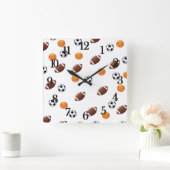 Carrée Horloge Thème Sportif (Maison)