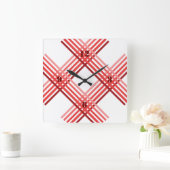 Carrée Horloge - Traverses Rouges Traversées Diagonalemen (Maison)